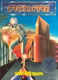 Box art: Crossfire for the Apple ][ and Atari 400/800 disk/cassette/cartridge