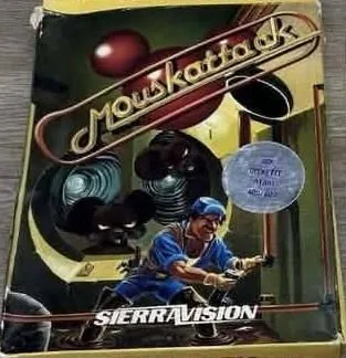 Box art: Mouskattack for the Apple ][ and Atari 400/800