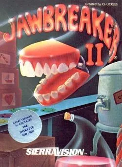 Box art: Jawbreaker II for Apple ][, Atari 400/800 (disk, cassette, and catridge), and Commodore 64 (disk and cartridge)