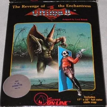 Box art: Ultima II: The Revenge of the Enchantress for the Apple ][, Atari 400/800, and IBM PC/PCjr