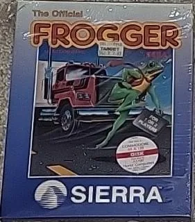 Box art: The Official Frogger for the IBM PC and a combined Commodore 64 &Atari 400/800