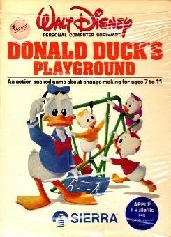 Box art: Donald Duck’s Playground for the Commodore 64 and Apple ][