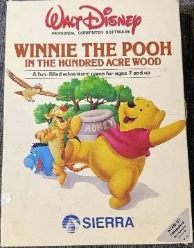 Box art: Winnie the Pooh in the Hundred Acre Wood for the Commodore 64, Apple ][, Atari ST, and Commodore Amiga