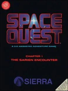Box art: Space Quest Chapter I: The Sarien Encounter for the IBM PC/Tandy 1000