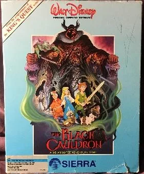 Box art: The Black Cauldron for the IBM PC/Tandy 1000, Apple ][, Atari ST, and Amiga