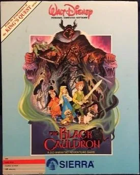 Box art: The Black Cauldron for the IBM PC/Tandy 1000, Apple ][, Atari ST, and Amiga