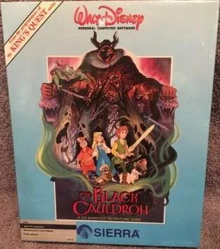 Box art: The Black Cauldron for the IBM PC/Tandy 1000, Apple ][, Atari ST, and Amiga