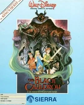 Box art: The Black Cauldron for the IBM PC/Tandy 1000, Apple ][, Atari ST, and Amiga